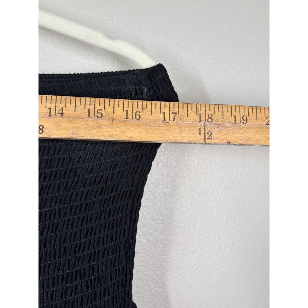Justify Black Smocked Strapless Maxi Dress XL Tube Embroidery Lace Resort wear - Picture 6 of 8
